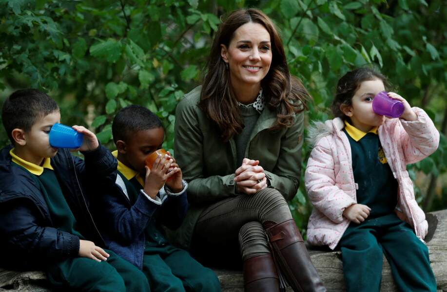 Kate Middleton à la Sayers Croft Forest School de Londres, le 2 octobre 2018