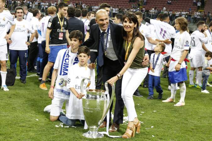 Zinedine Zidane, sa femme Veronique et deux de leurs fils - ABACA