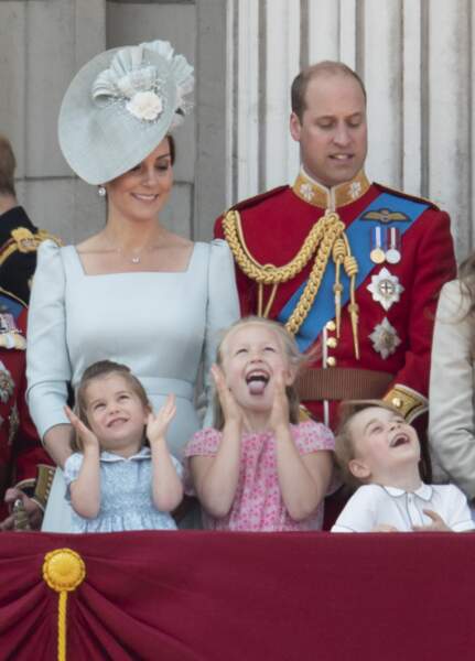Le prince William, Kate Middleton, la princesse Charlotte, Savannah Phillips et le prince George