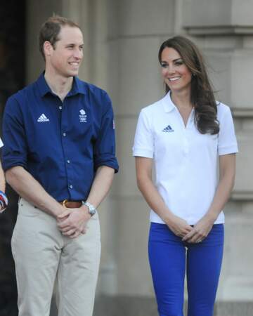 William et Kate à Buckingham, pour accueillir la flamme olympique lors des J.O de Londres, le 26 juillet 2012