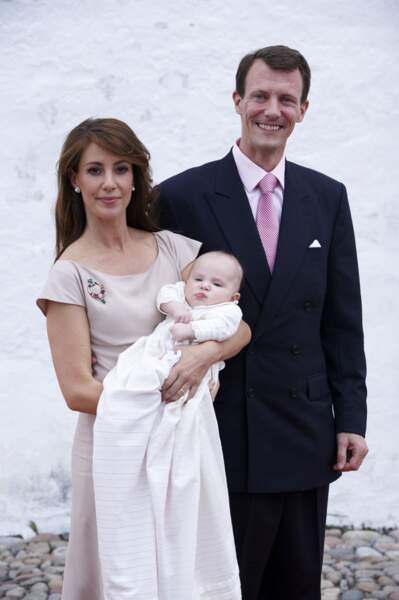 Marie et Joachim de Danemark, lors du baptême de la princesse Athena, le 20 mai 2012 à Mogeltonder