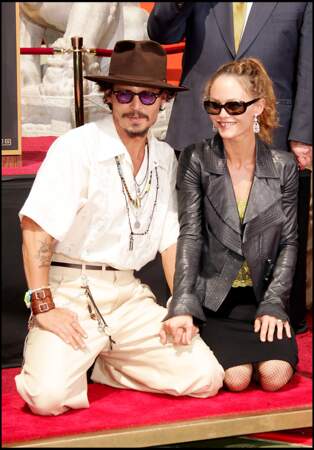 Johnny Depp et Vanessa Paradis au Chinese Theatre à Hollywood (2005)