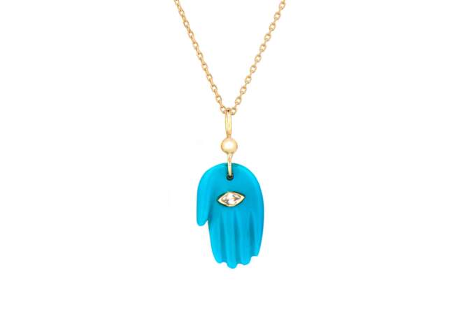 Collier Protecting Turquoise Hand, Céline d'Aoust chez Mad Lords
