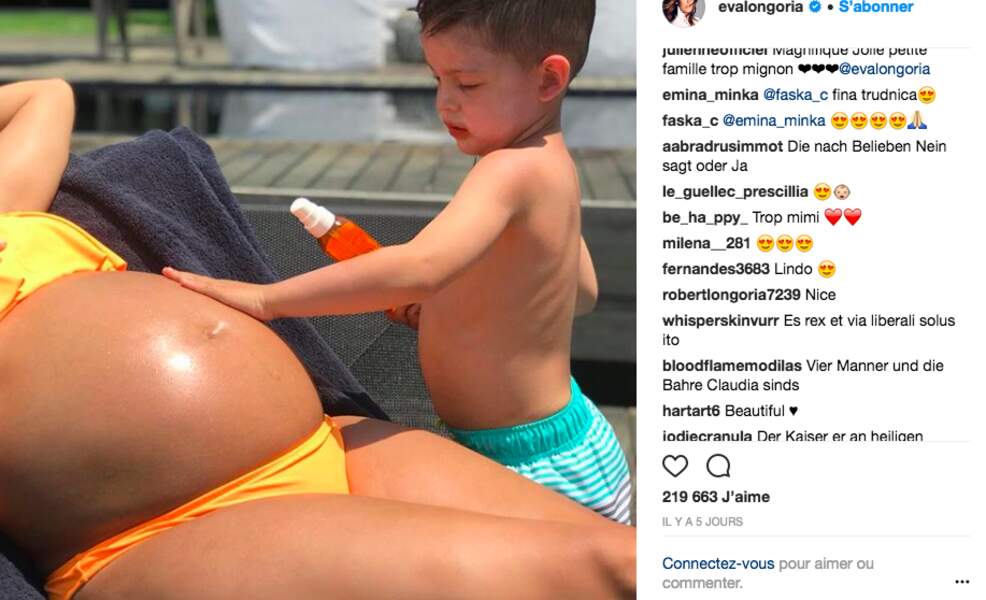 Le ventre d'Eva Longoria sur Instagram 