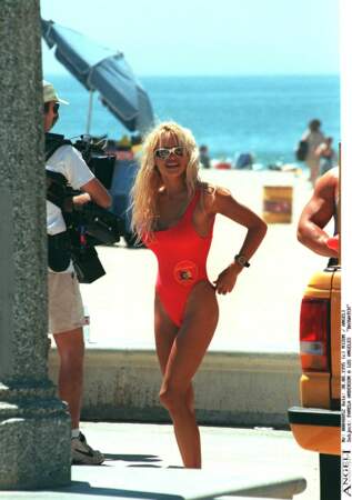 Pamela Anderson sur le tournage d'Alerte à Malibu