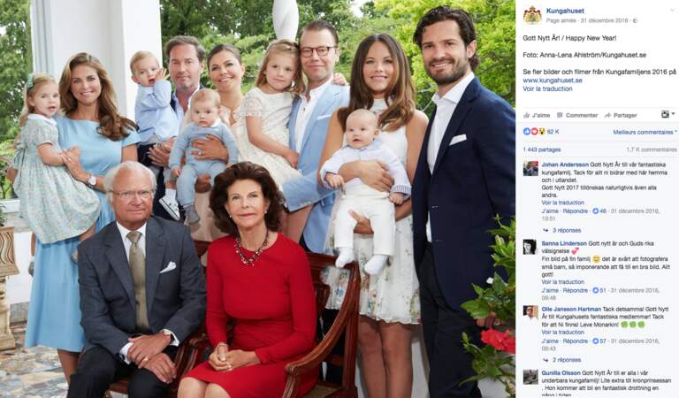 La famille royale de Suède adresse ses voeux sur Facebook