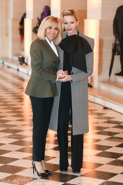 Brigitte Macron et Charlene de Monaco à Versailles le 11 novembre 2018