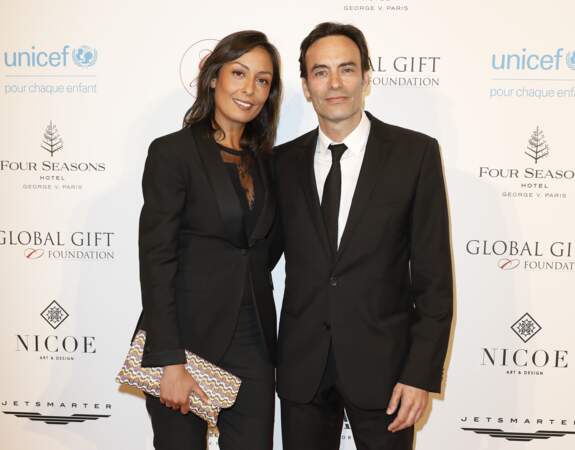 Anthony Delon et Leïla Kaddour au photocall du "Global Gift Gala" à Paris, le 25 avril 2018