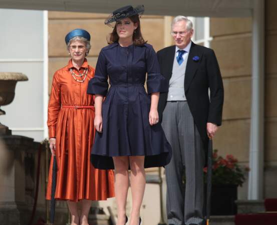 La princesse Eugenie d'York, le duc et la duchesse de Gloucester lors d'une garden party au palais de Buckingham 