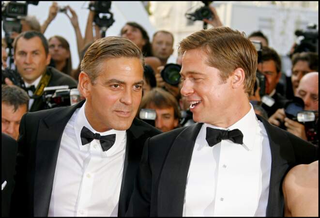 George Clooney et Brad Pitt lors du Festival de Cannes en 2007