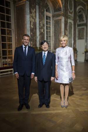 Brigitte Macron lors de sa rencontre avec le prince Naruhito du Japon, le 12 septembre, à Versailles