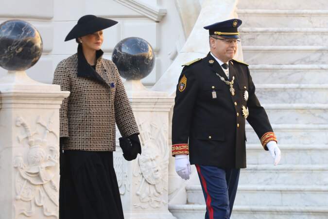 La princesse Charlene et le prince Albert II de Monaco célèbrent la fête nationale de Monaco