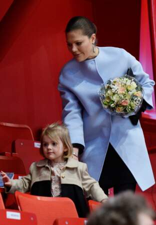 Estelle de Suède et sa mère la princesse héritière Victoria
