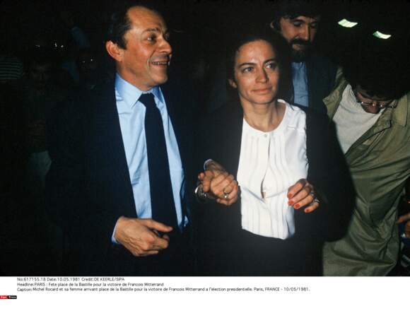 1981, Michel Rocard avec sa deuxième épouse, Michèle Legendre