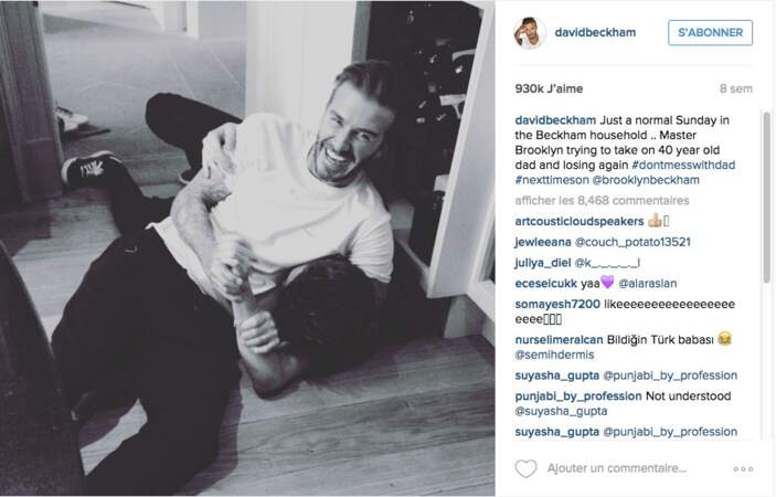 David Beckham se vante d'avoir toujours le dessus sur son fils aîné Brooklyn