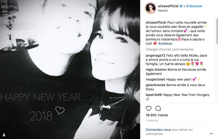 Alizée et Grégoire Lyonnet, heureux de souhaiter une bonne année à leurs fans