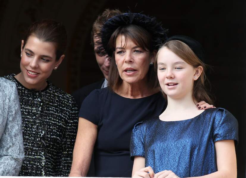 Alexandra de Hanovre, sa mère Caroline, Charlotte et Andrea Casiraghi à Monaco le 19 novembre 2011