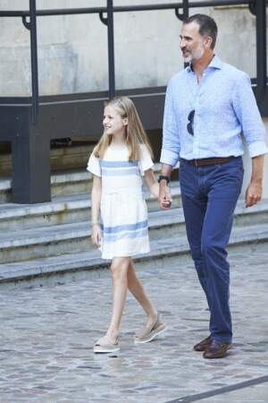 Le roi Felipe VI avec sa fille, la princesse Sofia d'Espagne
