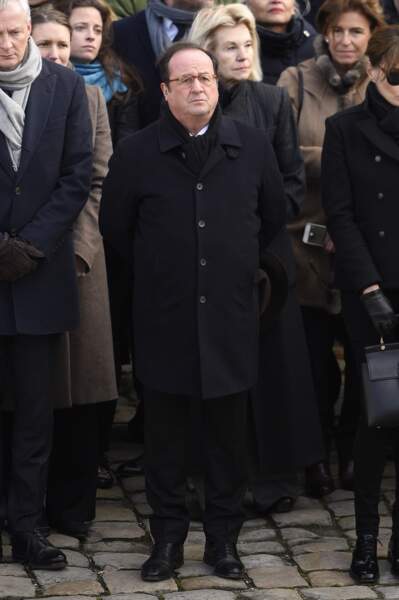 François Hollande lors de l'hommage national à Jean d'Ormesson aux Invalides