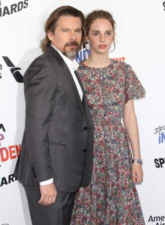 Ethan Hawke et sa fille Maya Hawke lors des Independent Spirit Awards à Santa Monica, le 3 février 2018