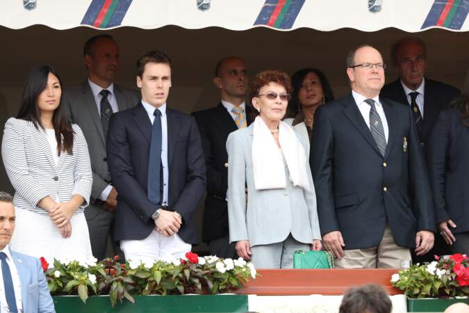 Louis Ducruet, Marie Chevallier, la baronne Elisabeth Ann de Massy, le prince Albert II de Monaco le 23 avril 2017