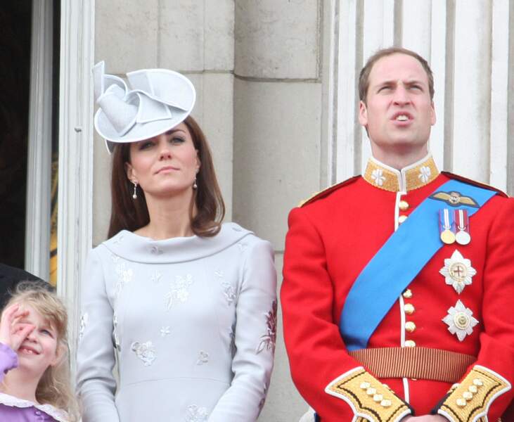 Kate Middleton sur le balcon de Buckingham Palace lors de son premier Trooping the Colour, en 2012
