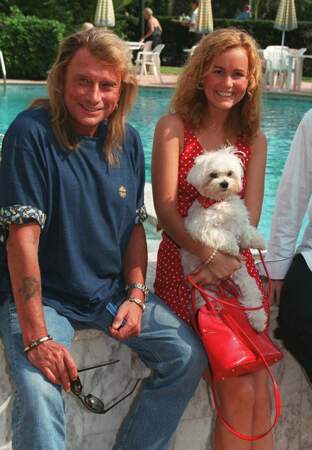 Johnny et Laeticia Hallyday à l’hôtel Majestic à Cannes en mai 1996.