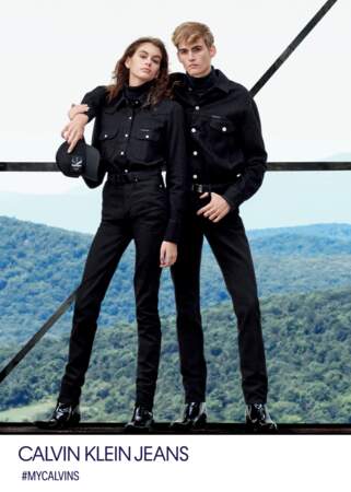 Kaia Gerber et son frère Presley pour la toute dernière campagne Calvin Klein automne-hiver 2018.