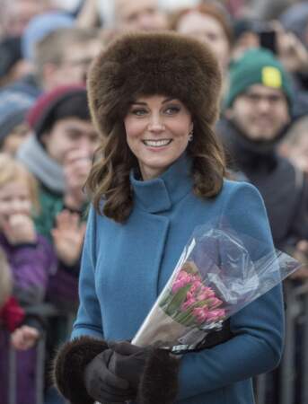 La chapka, portée par Kate Middleton à Oslo, le 1er février 2018