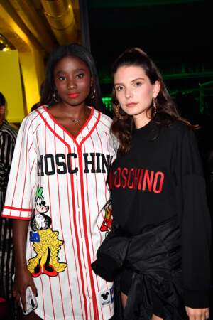 Karidja Toure and Josephine Japy lors de la soirée de lancement de lla collection Moschino x H&M