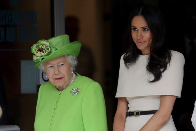 14 juin 2018 : La reine Elisabeth II d'Angleterre et Meghan Markle, duchesse de Sussex en visite à Chester 