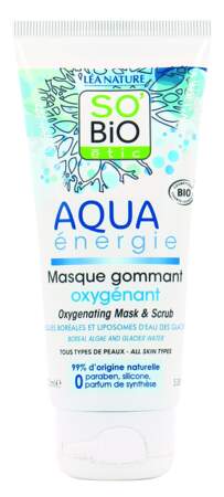 Masque Gommant Oxygénant Aqua Energie, So Bio Etic, 8,70 €.