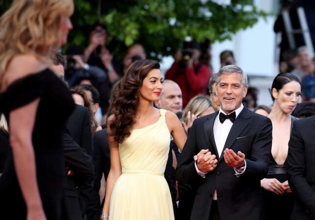 George Clooney et sa femme Amal Alamuddin Clooney, couple star du red carpet à Cannes, en 2016 
