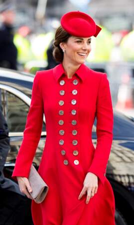 Bibi oblige, un autre chignon bas pour Kate Middleton le 11 mars pour la journée du Commonwealth
