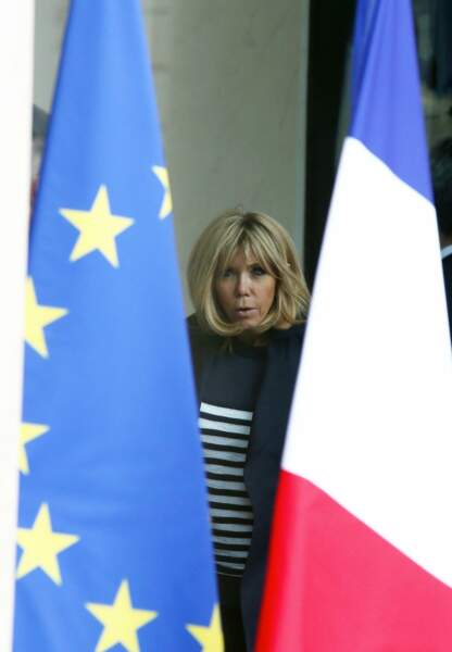 Brigitte Macron le 10 avril 2018 à l'Elysée 