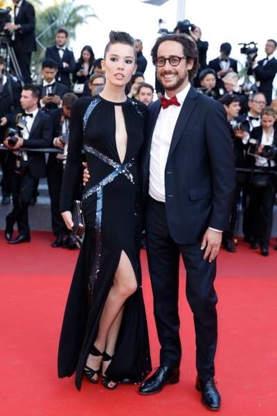 Thomas Hollande et sa compagne Emilie Broussouloux, à Cannes le 28 mai 2017