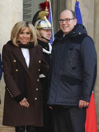 Brigitte Macron et le prince Albert II de Monaco.