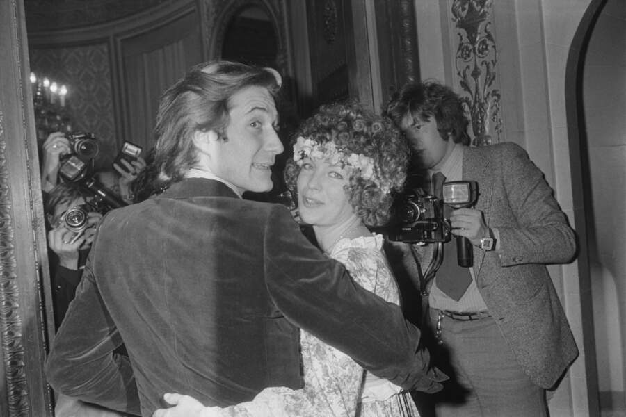 Romy Schneider et Daniel Biasini lors de leur mariage en 1975