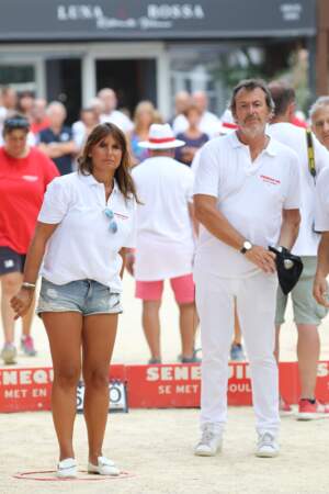 Jean-Luc Reichmann et sa femme Nathalie ont participé au trophée de pétanque "Sénéquier 209" à Saint-Tropez