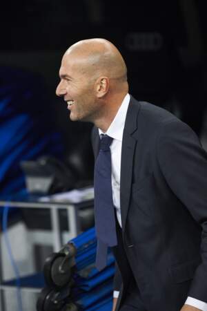 Zinédine Zidane lors de son premier match en tant qu'entraîneur du Real Madrid, le 9 janvier 2016