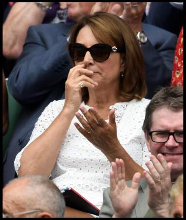 Carole Middleton à Wimbledon le 4 juillet 2018
