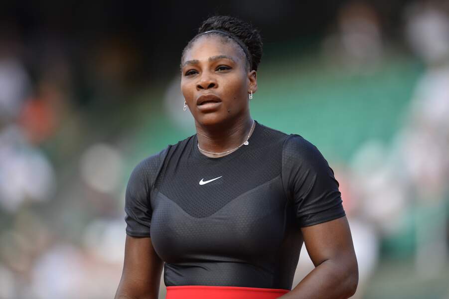 Le 29 mai dernier, Serena Williams sur le court de Roland-Garros, des diamants Messika aux oreilles