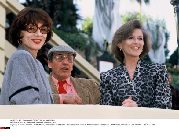 Judith Magre, Jacques Ertaud et Nicole Courcel durant le Festival de television de Monte Carlo en 1991