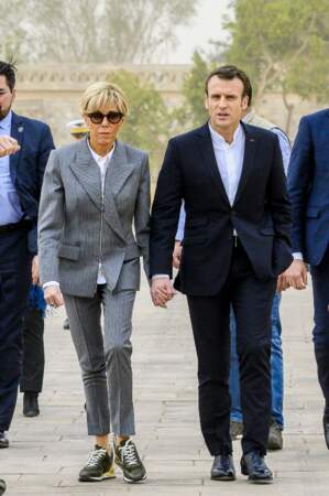 Brigitte Macron portait déjà des baskets en Egypte le 27 janvier 2019