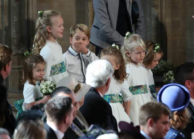 George, Charlotte et les enfants d'honneur au mariage d'Eugenie d'York