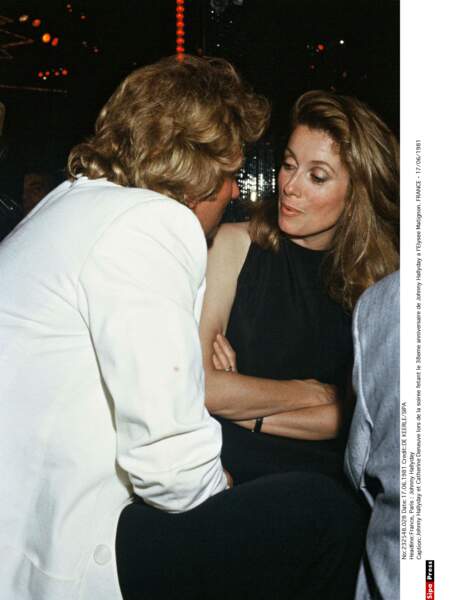 Johnny Hallyday et Catherine Deneuve, en 1989.
