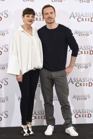 Marion Cotillard et Michael Fassbender à l'avant-première d'Assassin's Creed, à Madrid