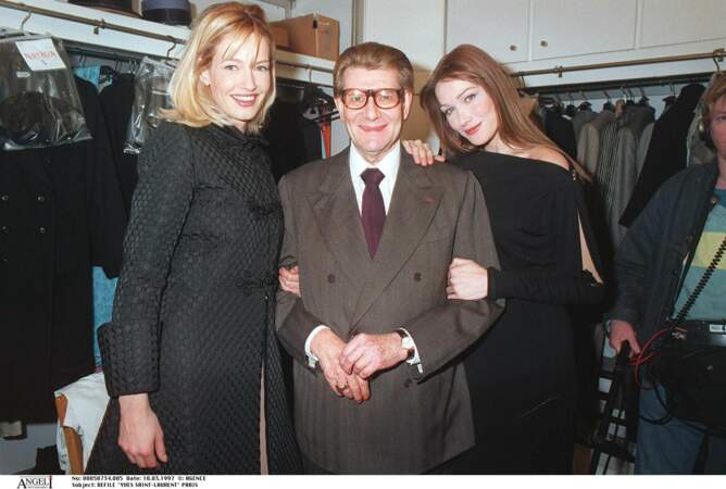 Avec Karen Mulder et Yves Saint Laurent, dans les coulisses du défilé prêt à porter automne hiver 1997-1998