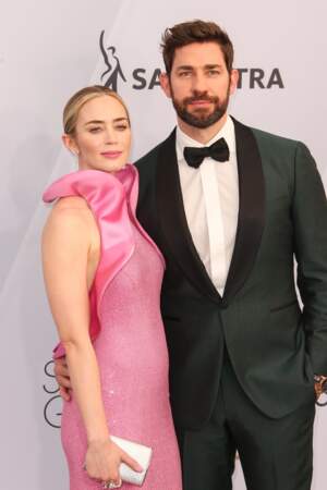 Emily Blunt et son mari John Krasinski lors de la cérémonie des SAG Awards à Los Angeles, le 27 janvier 2019