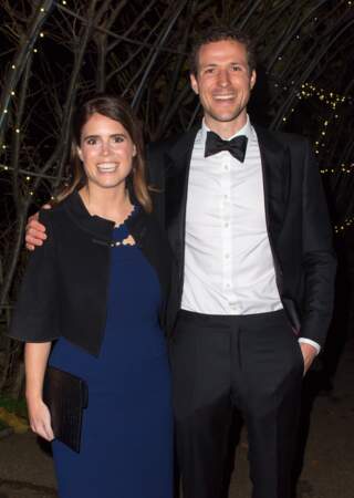 Eugénie d'York et son époux Jack Brooksbank, lors d'un dîner caritatif à Kensington, le 22 novembre 2018